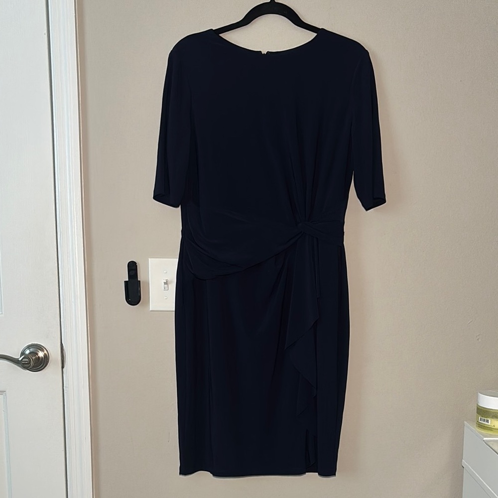 Ralph Lauren Classic Navy Blue Knot-Front Women’s Dress